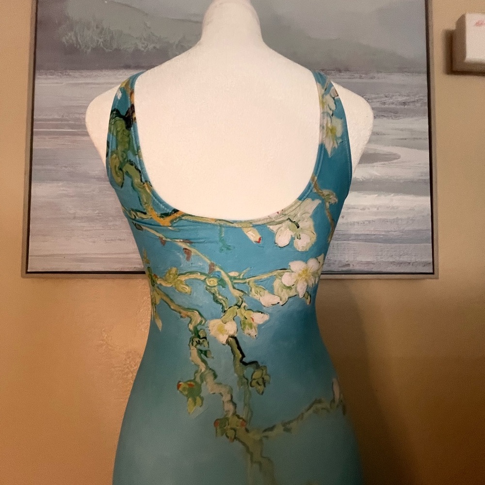 Floral Blue Sleeveless Dress